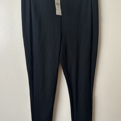 J. Jill Black Ponte Ankle Pull On Leggings Pants Stretch Size Medium NWT