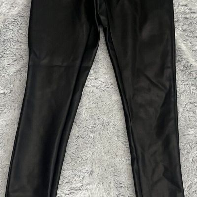 Womens New Express Petite Leather Leggings Black Size Xss