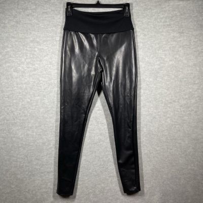 ASSETS by SPANX All Over Faux Leather Leggings Size Small Black Slimming Biker