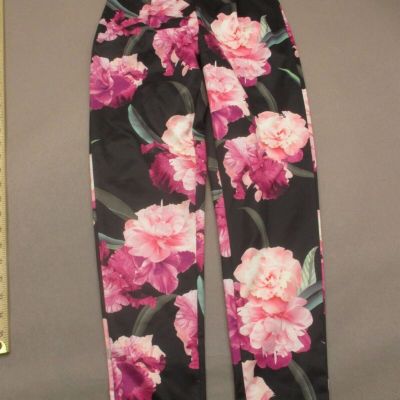 Solaris Style Size S Womens Multicolor Floral Stretch Waist Crop Leggings 624