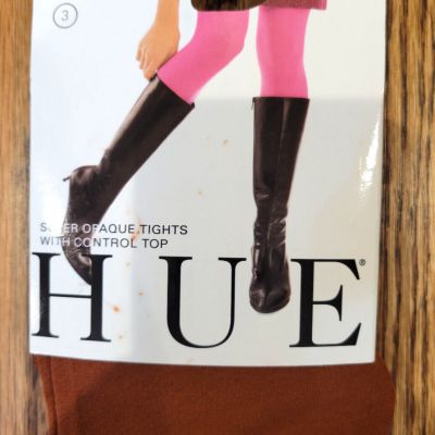 Hue Opaque Tights Pantyhose Size 3 Burnt Umber Panty Hose New Old Stock Vintage