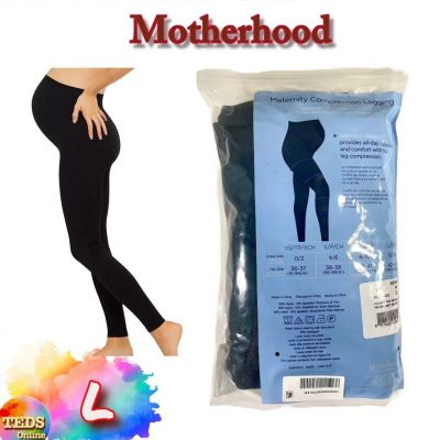 NWT Motherhood Maternity Womens L Compression Leggings Black Support 96555-01