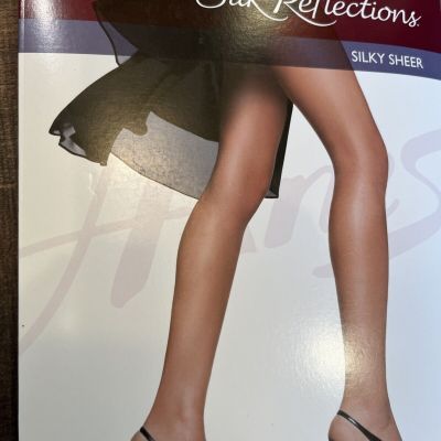 Vtg Hanes Silk Reflections Pantyhose Silky Sheer EF Control Top Color Jet