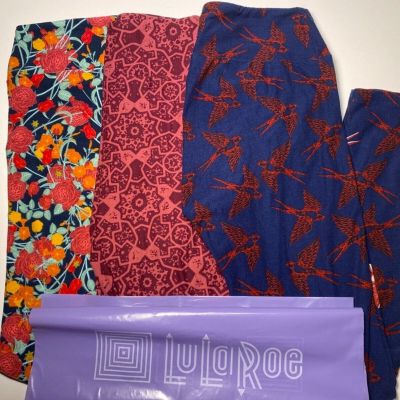 LuLaRoe 3 Pairs One Size Ankle Length Buttery Soft Leggings