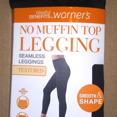 BLISSFUL BENEFITS NO MUFFIN TOP FOOTLESS XS BLACK Seamless Leggings