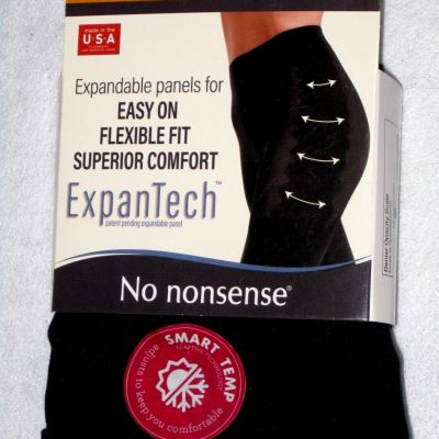 No Nonsense Opaque Tights w/Control Top ExpanTech Black Size XXL  1 Pair  NEW