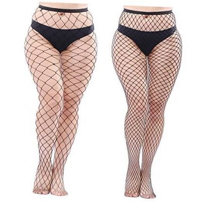 4 Pairs Fishnets Tights Plus Size Sexy Fishnet Pantyhose One Size Plus Black