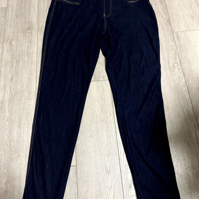 HUE Women Denim Legging Size XL Dark Wash