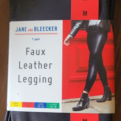 Jane and Bleecker Women's Faux Leather Legging, Black, Size M