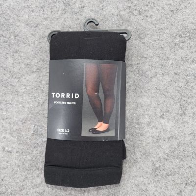 Torrid Footless Tights Womens Size 1/2 Black