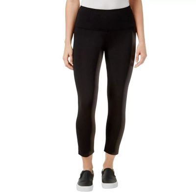 Style Women's Cropped Tummy-Control Leggings in Classic Black Size XXL