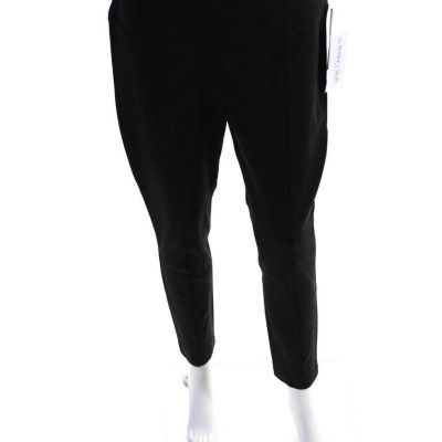 Lysse Womens Elastic Waistband Knit Ankle Leggings Dark Gray Size Large