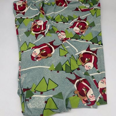 Lularoe Leggings TC2 Sz (20-26) Christmas Trees & Santa Mid Century Look. F