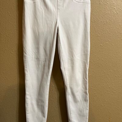 SPANX LEGGINGS SZ MEDIUM WHITE STRETCH PULL ON