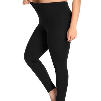 Women's Plus Size Stretchy Leggings Soft Full Length Leggings High Waist Ligh...