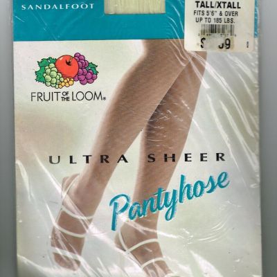 Fruit of the Loom Off White Ultra Sheer Size 5'6 & Over Up to 185 lbs Pantyhose