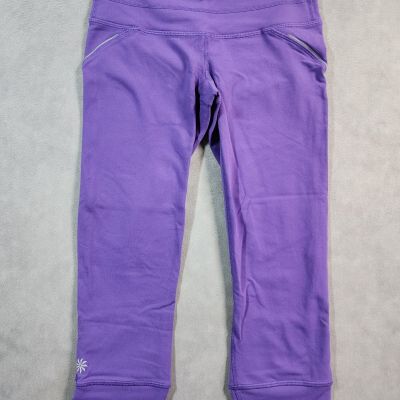 Athleta Leggings Women's 2XS Purple Stretch High-Waist Pull-On Capri Performance