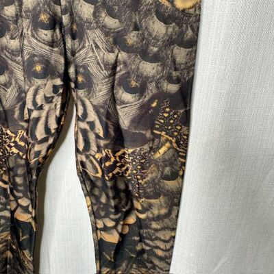 Allsaints Brown Animal Print Crop Leggings