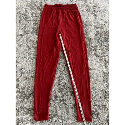 Rocky Womens Leggings Red Solid Stretch Full Length Knit Plus 2XL