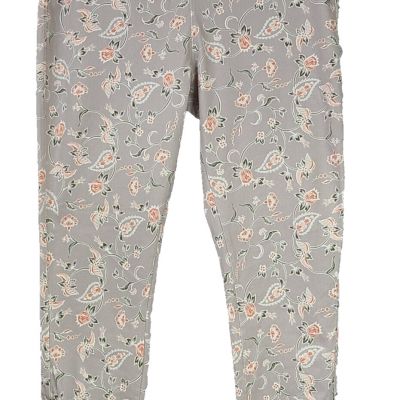 Lysse Hi-Waist Floral Leggings Women's XL Stretch Slimming Zip Ankles Cropped