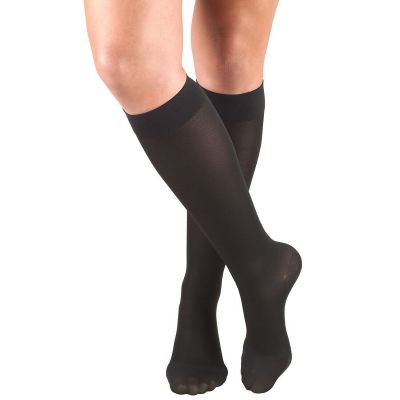 Truform Women's Stockings Knee High Closed Toe: 20-30 mmHg L BLACK (0363BL-L)