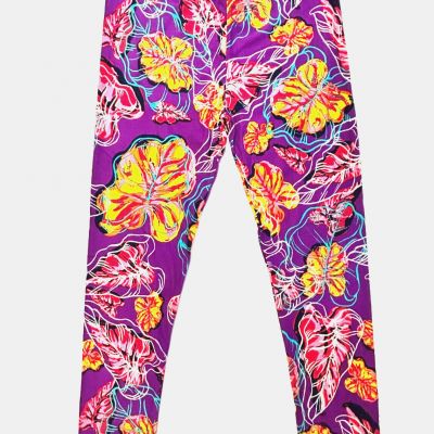 LuLaRoe leggings adult size TC (tall & curvy) colorful leaves NEW