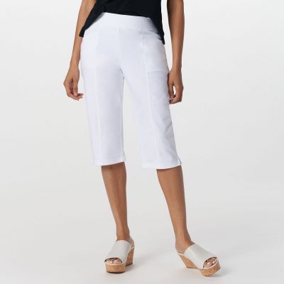 Denim & Co. Women's Petite Leggings PL Active Duo Stretch White A394817