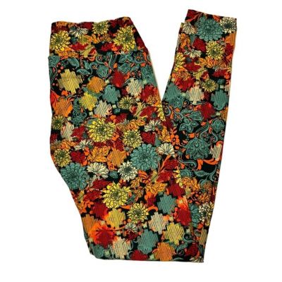 LuLaRoe Women's Floral Print Leggings High Waist Full-Length Soft Butter Stretch