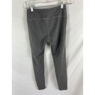 Lucy Womens Studio Hatha Jacquard Check Leggings Grey Size Medium