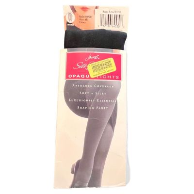 Hanes Silk Reflections Opaque Tights Control Top Ebony Size AB Style 00N45 NEW