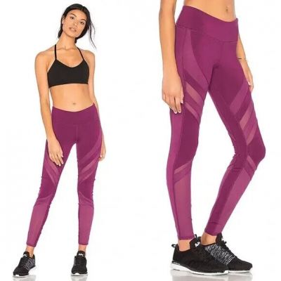 Alo Size Large Purple Epic Mesh Panel Leggings