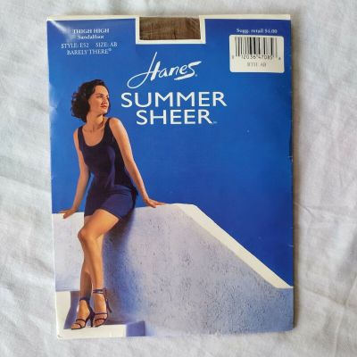 Hanes Summer Sheer thigh high stockings Barely There Size AB