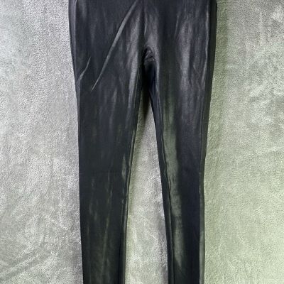 Spanx Leggings Women's Small Faux Black Leather Pants Stretch Causal