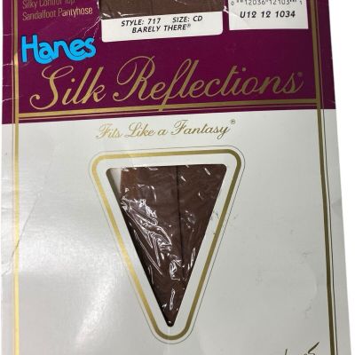 Hanes Silk Reflections Pantyhose Vintage Size CD Barely There Color Style 717