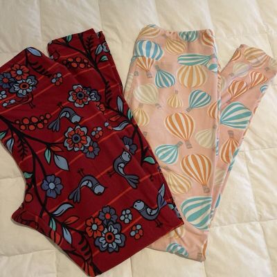 Women’s One Size Lularoe Leggings Lot Of 2 Multi Color NWOT