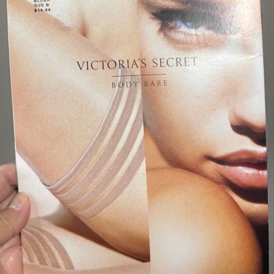 Victoria's Secret Body Bare Thigh High Stockings Blush Size  B NIP