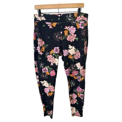 Torrid Pants Womens 2X Leggings Black Floral Elastic Waistband Stretch Plus Size