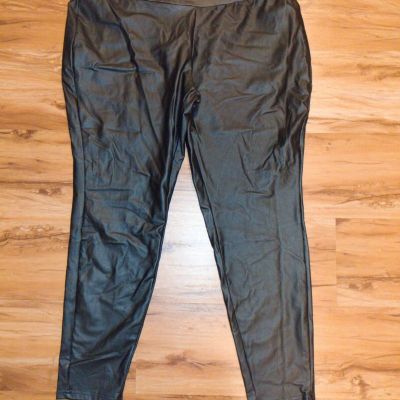 Shein Curve Size 2XL Black Pleather Leggings NWOT