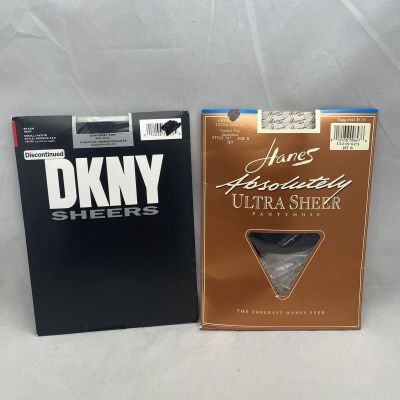 DKNY Sheers Control Top Hosiery Small Black Hanes Ultra Pantyhose 707 Jet Size B