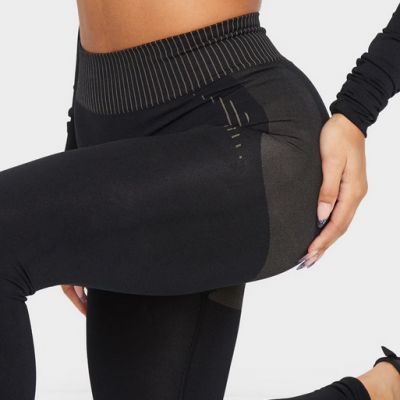 PrettyLittleThing Legging Pant S Black Contour Seamless Stretch Hi-Rise Workout