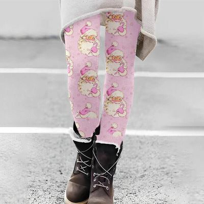 Women Christmas Leggings Snowman Print Xmas Pants Ladies Funny Festival