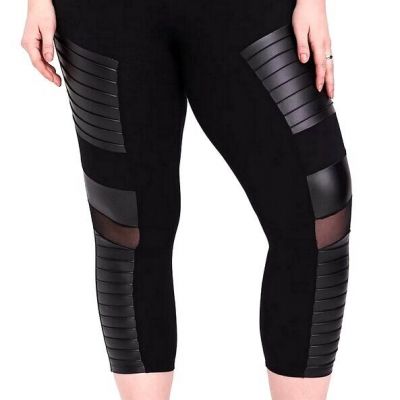 Her Universe Marvel BLACK WIDOW Plus Size Women High Waist Crop Moto Leggings(5)