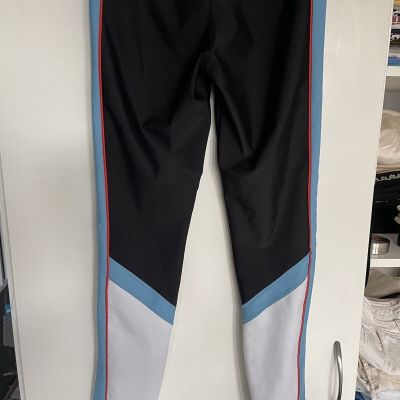 P.E Nation Black Blue White  Leggings Striped Colorful Gym  Workout Size Small