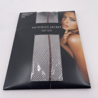 Victorias Secret Very Sexy Red Backseam Black Fishnet Stockings Size C