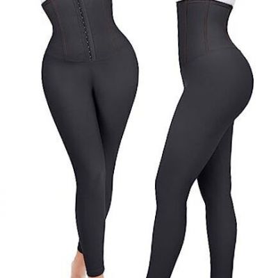 The Shapewear Leggings Faux Denim - High Waist Tummy Control Small Black