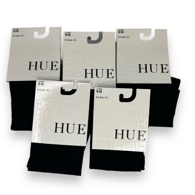 HUE Pindot Knee Hi Womens One Size Black | 5 Pair | NEW