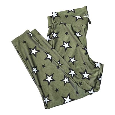 Torrid Signature Waist Liquid Legging Star Print Army Green Size 2X