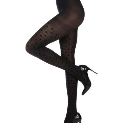 Women's Flocked Stars Opaque Tights