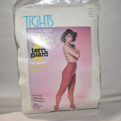 Vintage Terri Guard tights pantyhose seamless run-resist Grey ~  Long