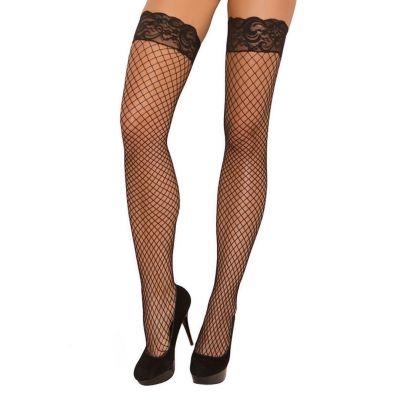 NEW sexy ELEGANT MOMENTS fence net STAY UP lace TOPS sheer THIGH highs STOCKINGS